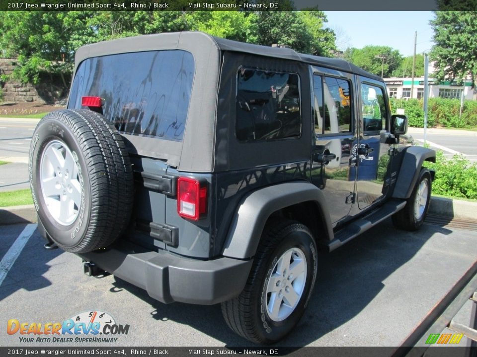 2017 Jeep Wrangler Unlimited Sport 4x4 Rhino / Black Photo #4
