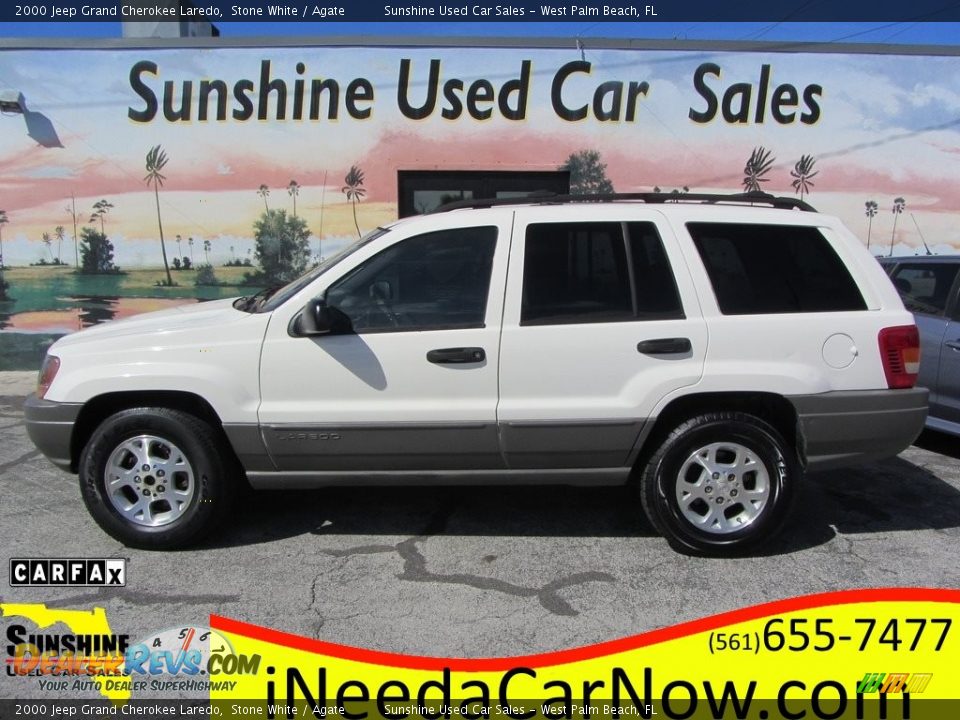 2000 Jeep Grand Cherokee Laredo Stone White / Agate Photo #1
