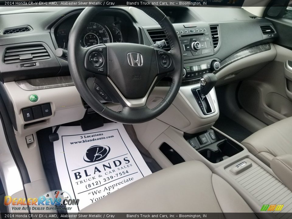 2014 Honda CR-V EX-L AWD Alabaster Silver Metallic / Gray Photo #17