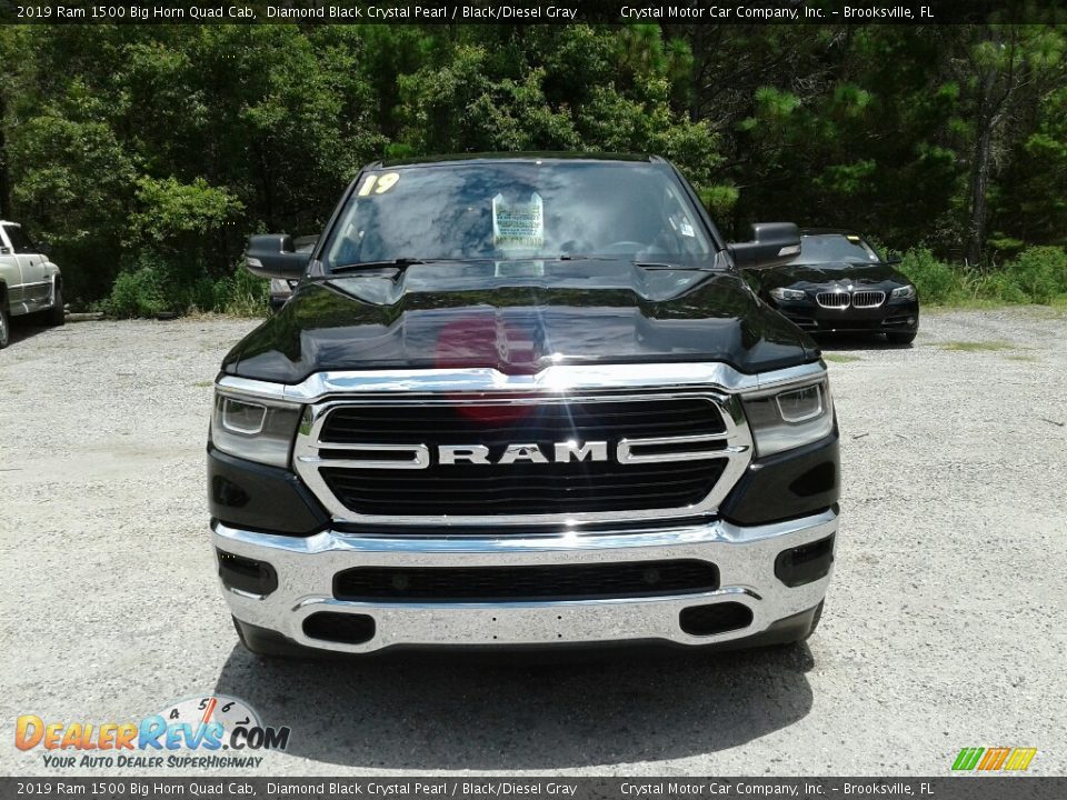 2019 Ram 1500 Big Horn Quad Cab Diamond Black Crystal Pearl / Black/Diesel Gray Photo #8