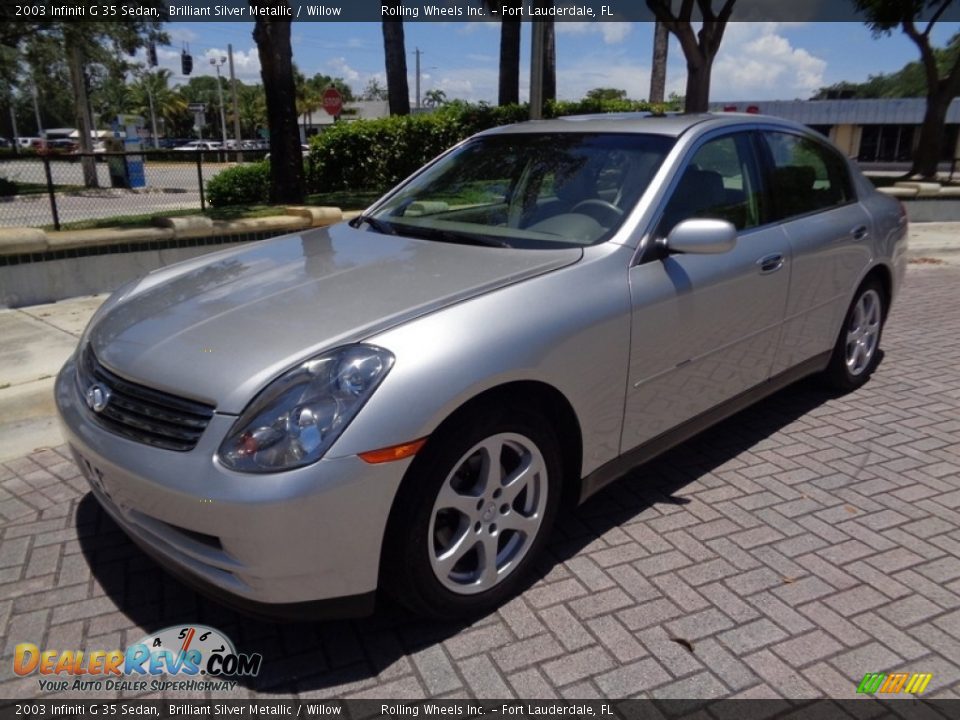 2003 Infiniti G 35 Sedan Brilliant Silver Metallic / Willow Photo #1