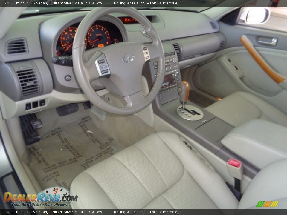 2003 Infiniti G 35 Sedan Brilliant Silver Metallic / Willow Photo #6