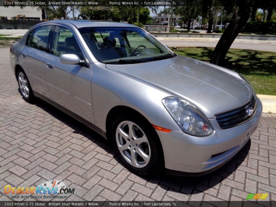 2003 Infiniti G 35 Sedan Brilliant Silver Metallic / Willow Photo #13