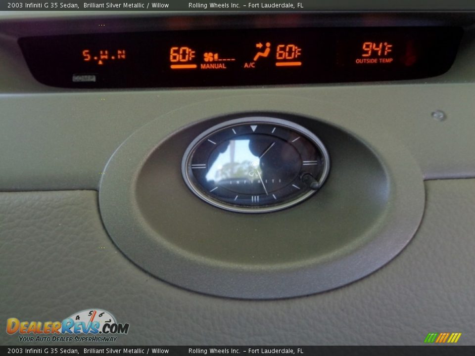 2003 Infiniti G 35 Sedan Brilliant Silver Metallic / Willow Photo #36