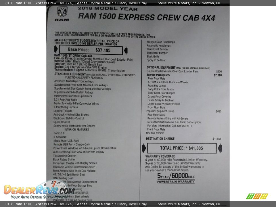 2018 Ram 1500 Express Crew Cab 4x4 Granite Crystal Metallic / Black/Diesel Gray Photo #28