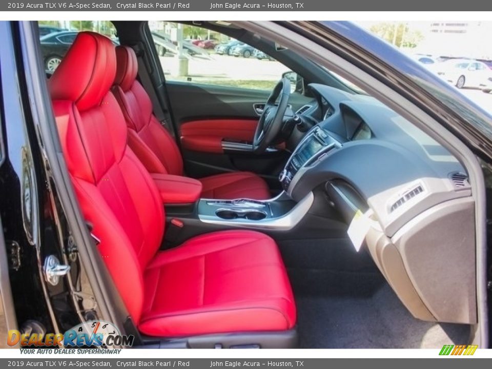 2019 Acura TLX V6 A-Spec Sedan Crystal Black Pearl / Red Photo #23