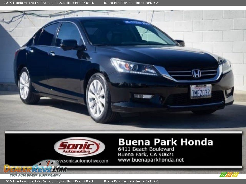 2015 Honda Accord EX-L Sedan Crystal Black Pearl / Black Photo #1