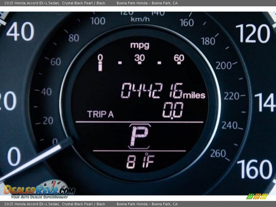2015 Honda Accord EX-L Sedan Crystal Black Pearl / Black Photo #6