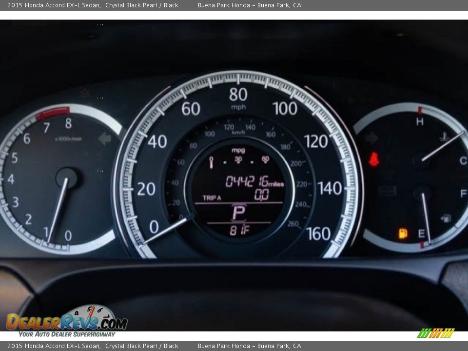 2015 Honda Accord EX-L Sedan Crystal Black Pearl / Black Photo #28
