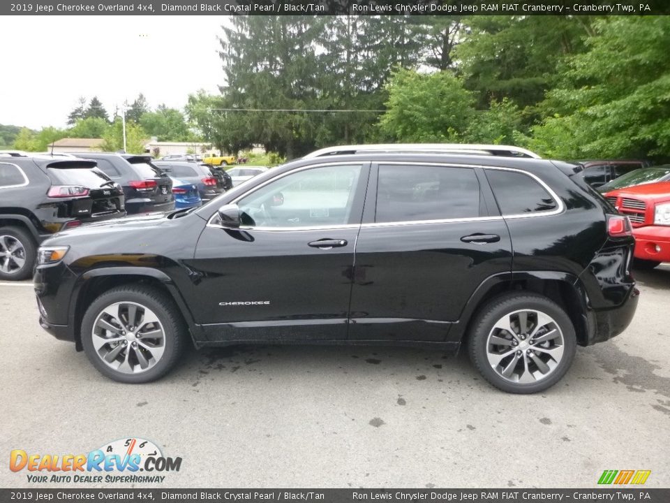 2019 Jeep Cherokee Overland 4x4 Diamond Black Crystal Pearl / Black/Tan Photo #2