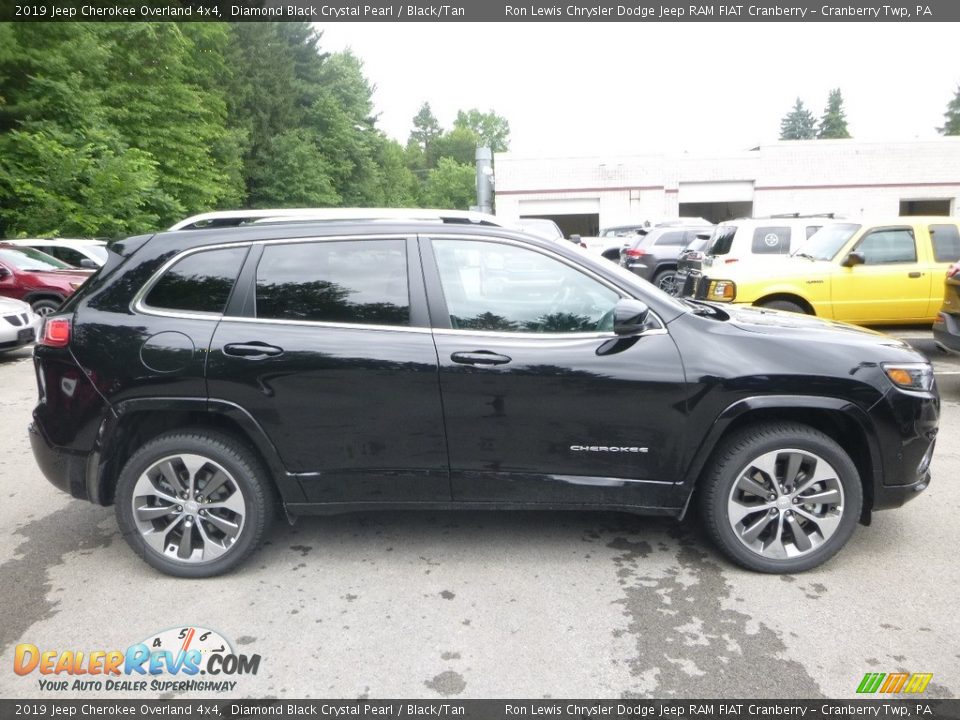2019 Jeep Cherokee Overland 4x4 Diamond Black Crystal Pearl / Black/Tan Photo #6