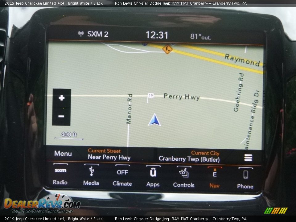 2019 Jeep Cherokee Limited 4x4 Bright White / Black Photo #17