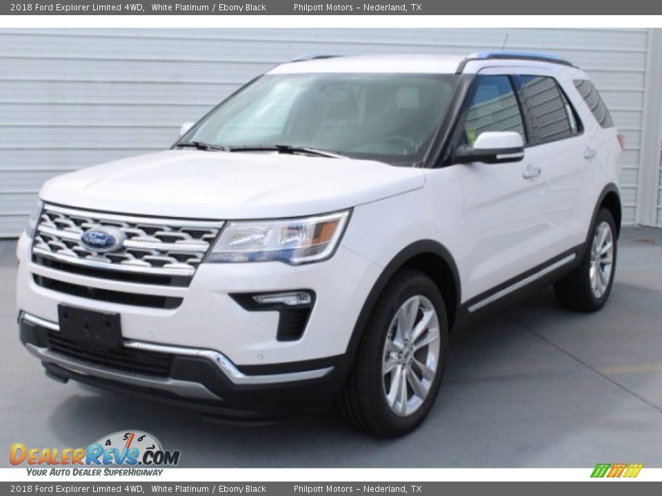 2018 Ford Explorer Limited 4WD White Platinum / Ebony Black Photo #3