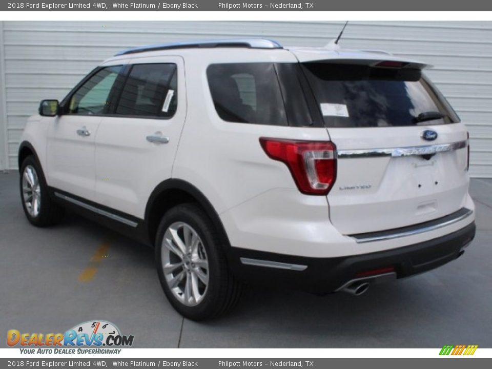 2018 Ford Explorer Limited 4WD White Platinum / Ebony Black Photo #7