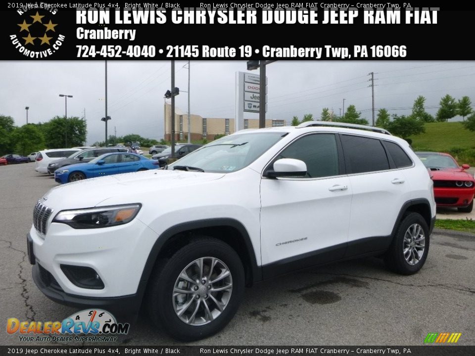 2019 Jeep Cherokee Latitude Plus 4x4 Bright White / Black Photo #1
