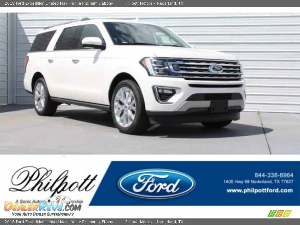 2018 Ford Expedition Limited Max White Platinum / Ebony Photo #1