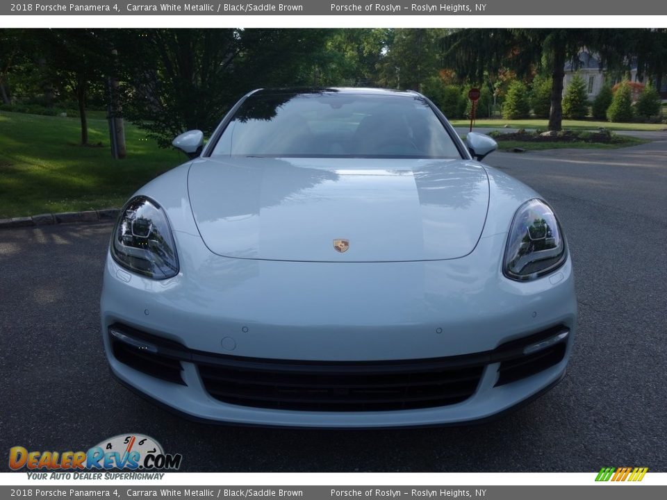 2018 Porsche Panamera 4 Carrara White Metallic / Black/Saddle Brown Photo #2