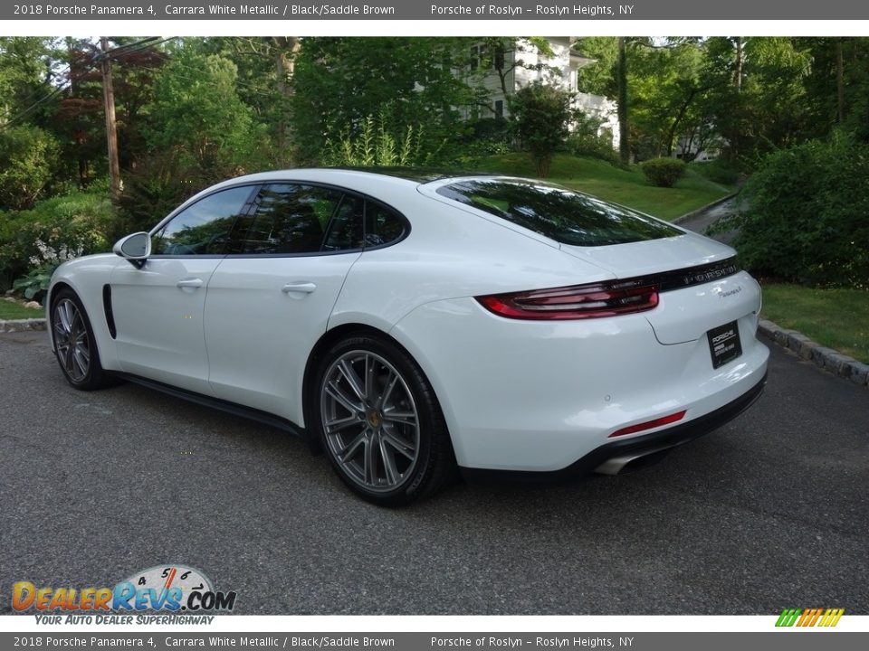 2018 Porsche Panamera 4 Carrara White Metallic / Black/Saddle Brown Photo #4