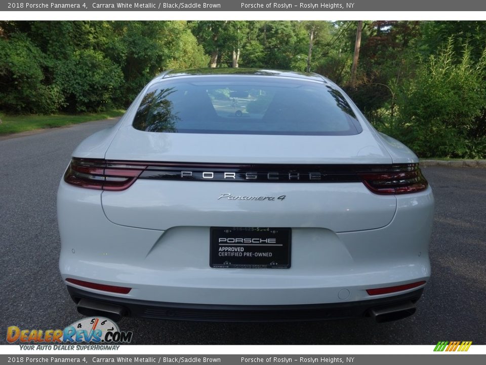 2018 Porsche Panamera 4 Carrara White Metallic / Black/Saddle Brown Photo #5