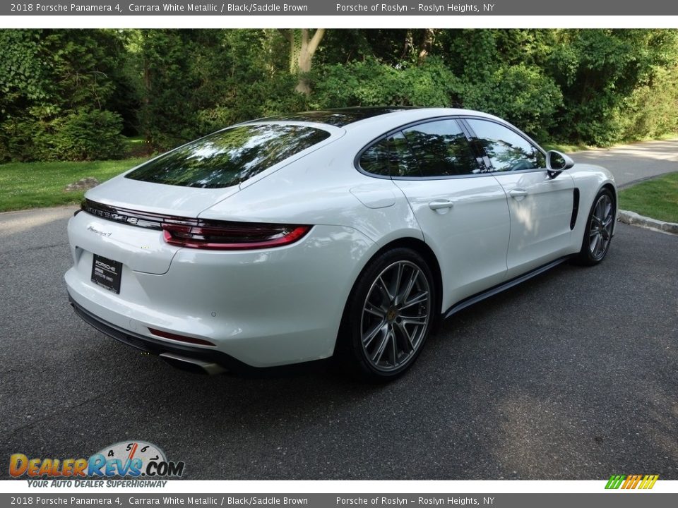 2018 Porsche Panamera 4 Carrara White Metallic / Black/Saddle Brown Photo #6