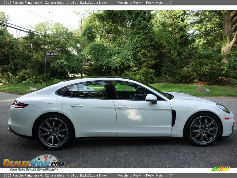 2018 Porsche Panamera 4 Carrara White Metallic / Black/Saddle Brown Photo #7