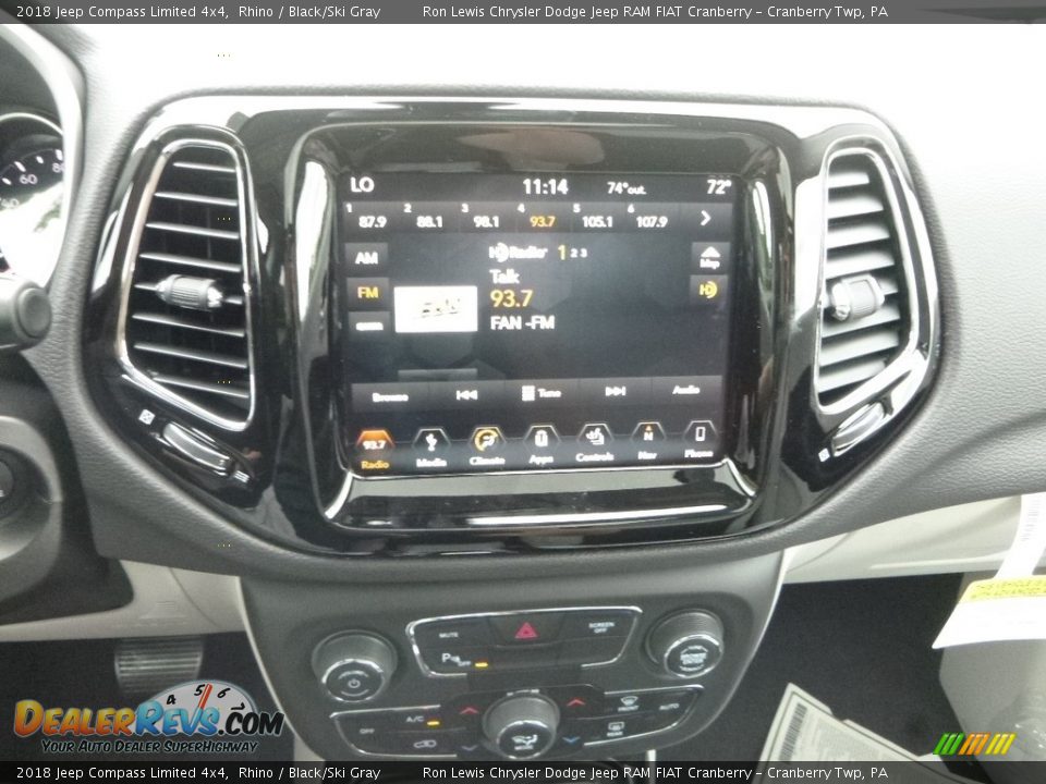 2018 Jeep Compass Limited 4x4 Rhino / Black/Ski Gray Photo #17