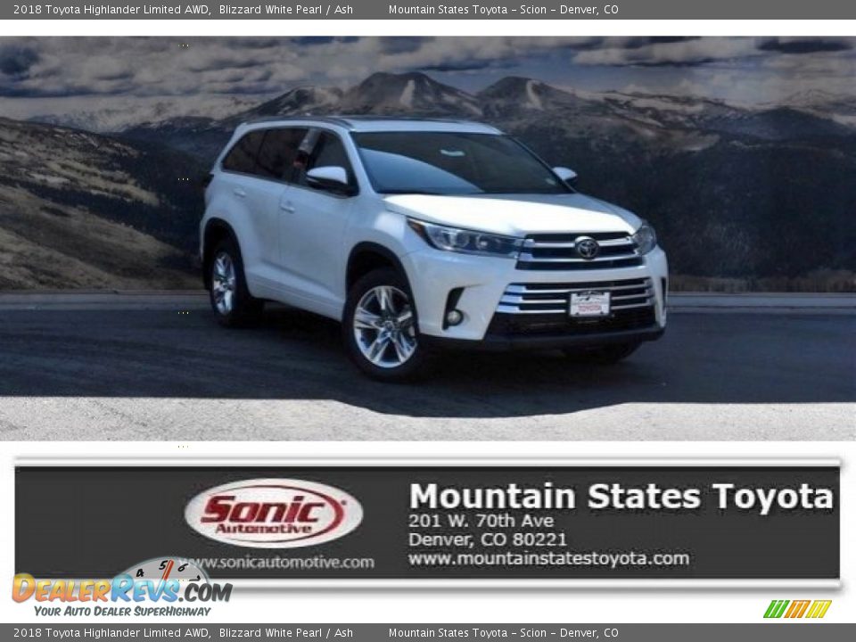 2018 Toyota Highlander Limited AWD Blizzard White Pearl / Ash Photo #1