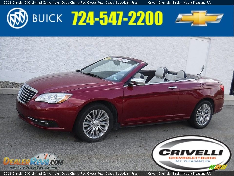 2012 Chrysler 200 Limited Convertible Deep Cherry Red Crystal Pearl Coat / Black/Light Frost Photo #1