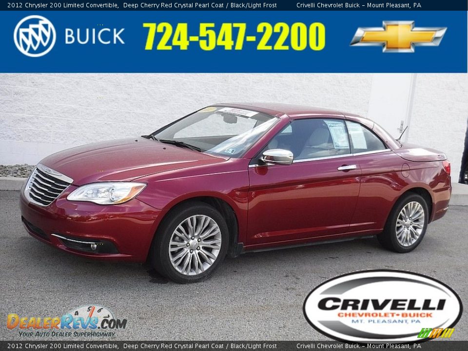 2012 Chrysler 200 Limited Convertible Deep Cherry Red Crystal Pearl Coat / Black/Light Frost Photo #2