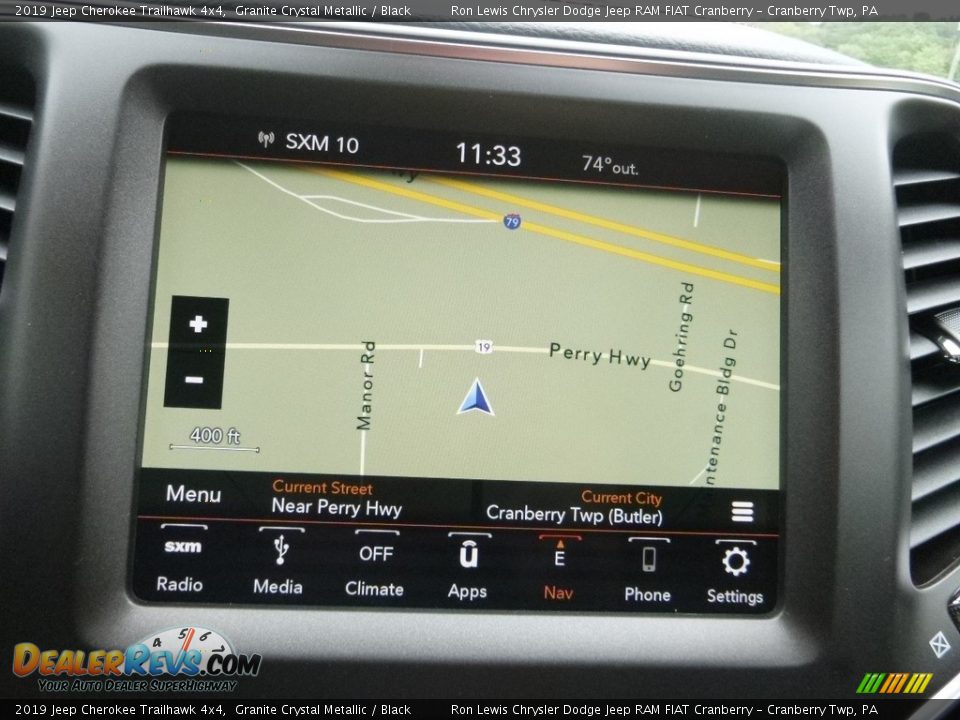 2019 Jeep Cherokee Trailhawk 4x4 Granite Crystal Metallic / Black Photo #17