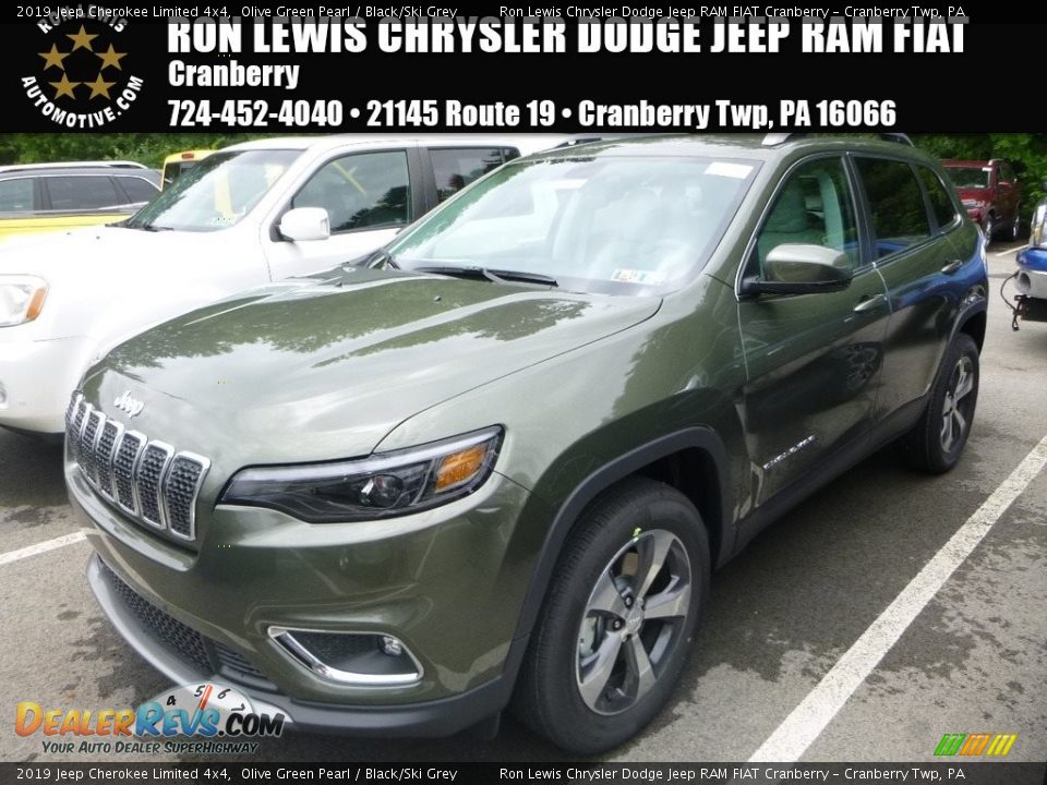 2019 Jeep Cherokee Limited 4x4 Olive Green Pearl / Black/Ski Grey Photo #1
