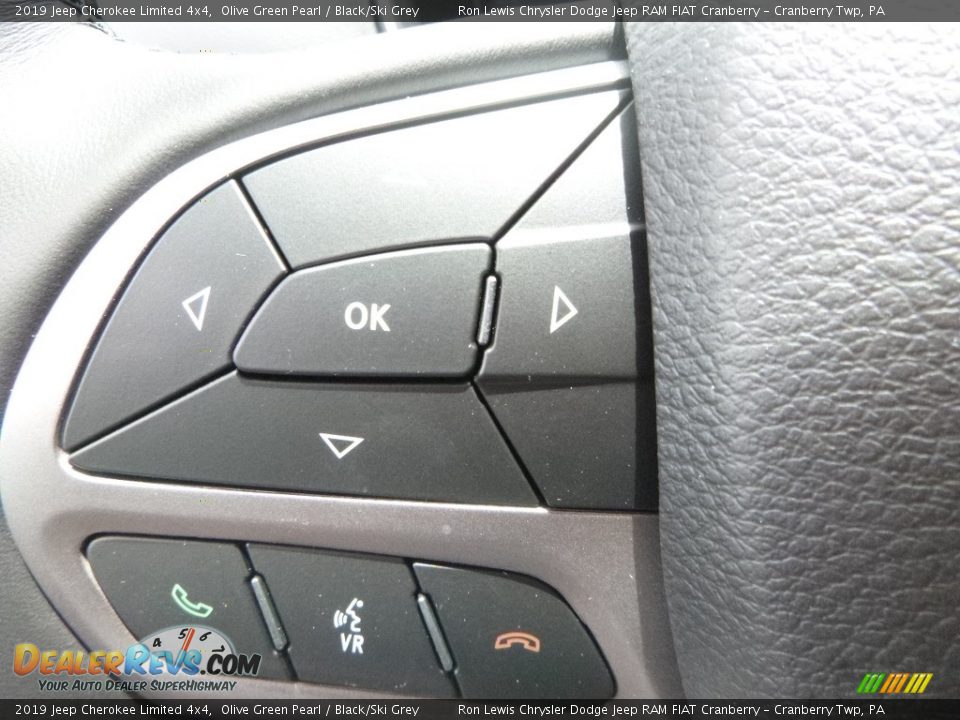 2019 Jeep Cherokee Limited 4x4 Olive Green Pearl / Black/Ski Grey Photo #17