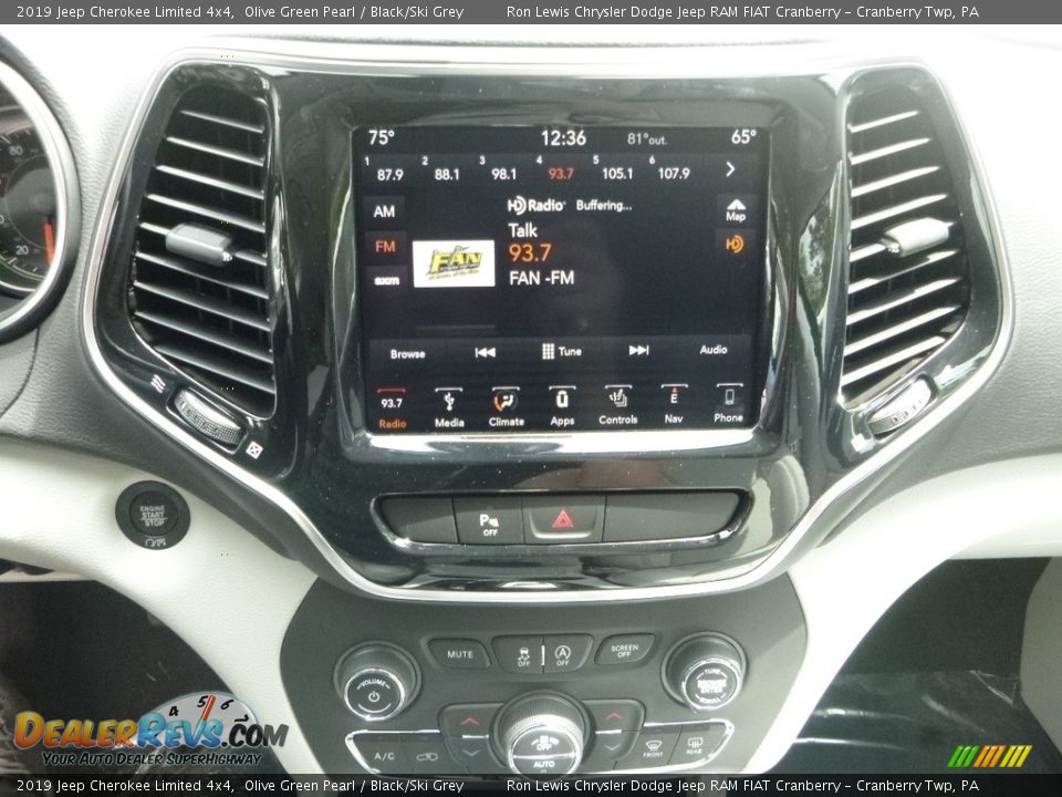 2019 Jeep Cherokee Limited 4x4 Olive Green Pearl / Black/Ski Grey Photo #18