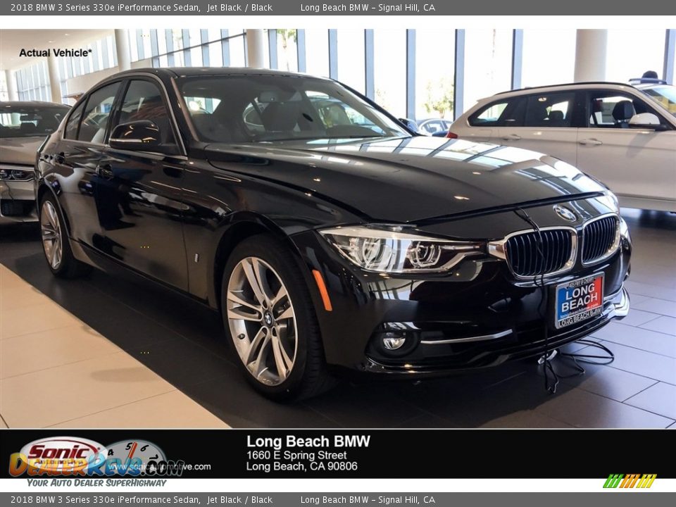 2018 BMW 3 Series 330e iPerformance Sedan Jet Black / Black Photo #1