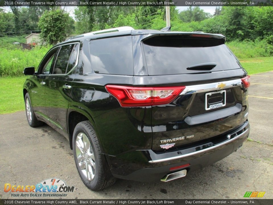 2018 Chevrolet Traverse High Country AWD Black Currant Metallic / High Country Jet Black/Loft Brown Photo #5