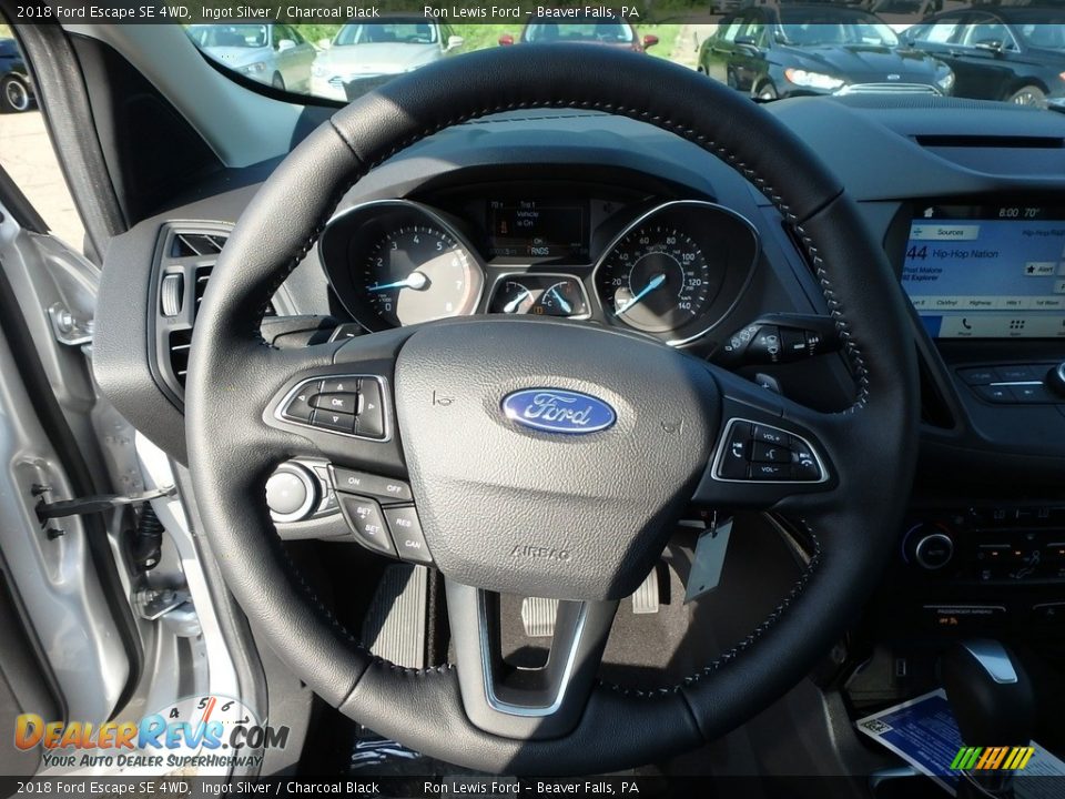 2018 Ford Escape SE 4WD Ingot Silver / Charcoal Black Photo #17