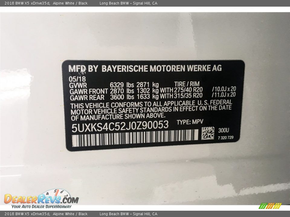 2018 BMW X5 xDrive35d Alpine White / Black Photo #11