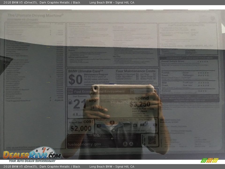 2018 BMW X5 sDrive35i Dark Graphite Metallic / Black Photo #10