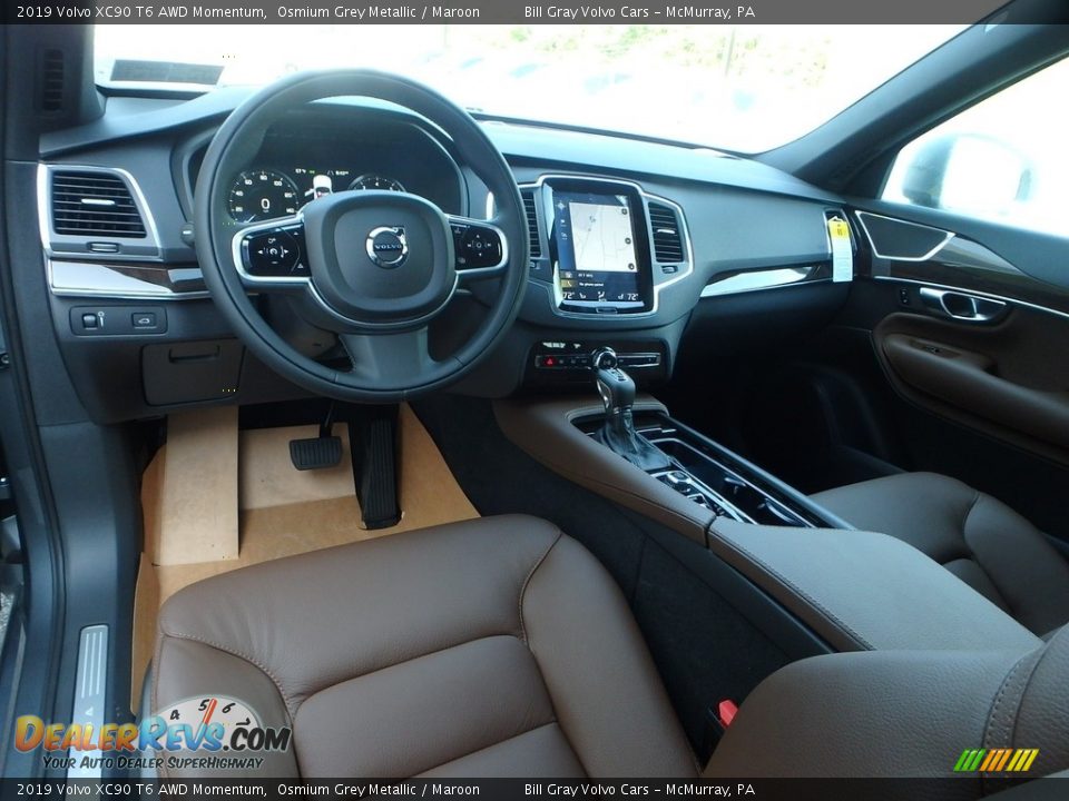 Maroon Interior - 2019 Volvo XC90 T6 AWD Momentum Photo #10