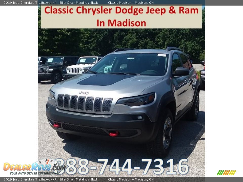 2019 Jeep Cherokee Trailhawk 4x4 Billet Silver Metallic / Black Photo #1