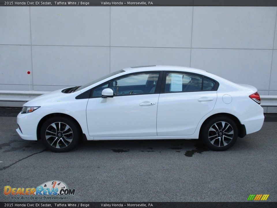 2015 Honda Civic EX Sedan Taffeta White / Beige Photo #2