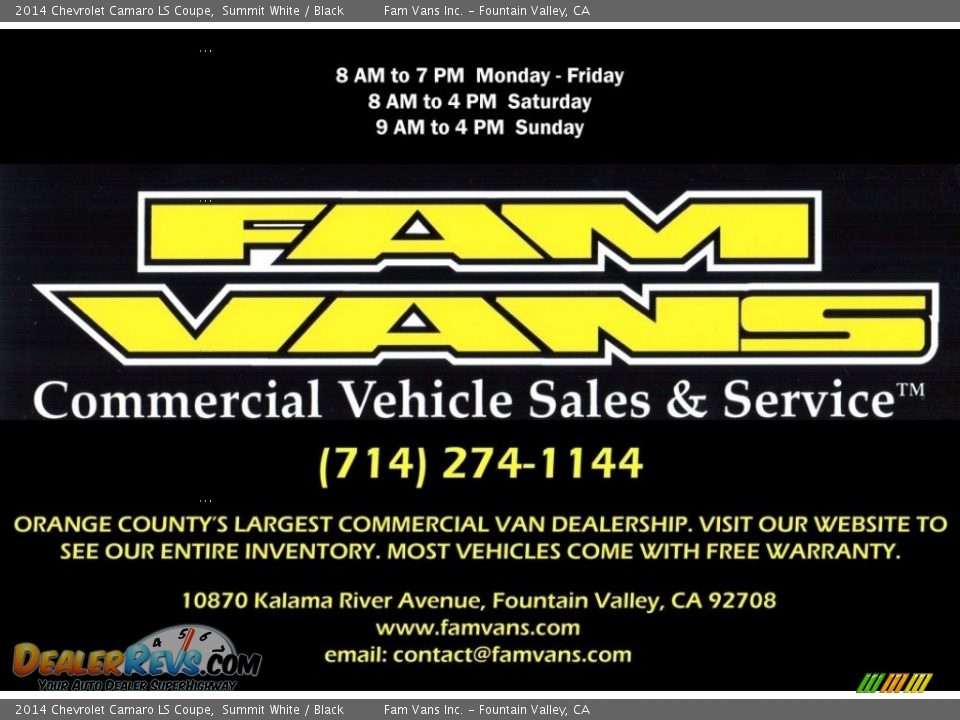 2014 Chevrolet Camaro LS Coupe Summit White / Black Photo #14