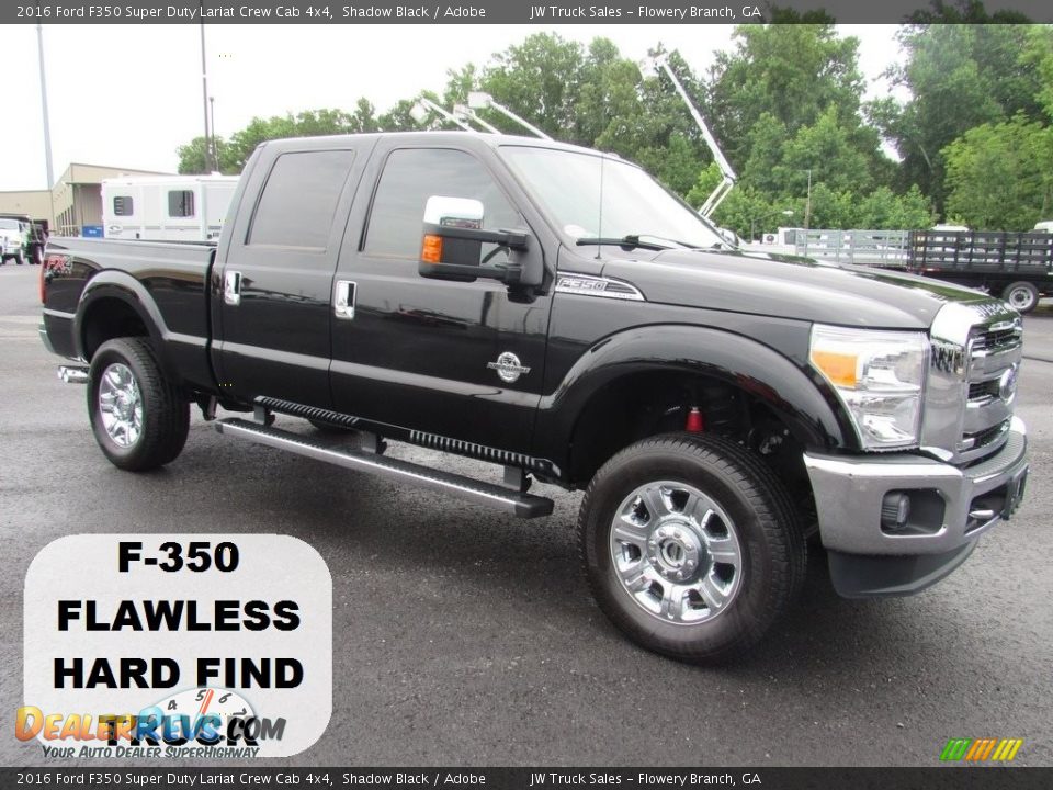 2016 Ford F350 Super Duty Lariat Crew Cab 4x4 Shadow Black / Adobe Photo #5