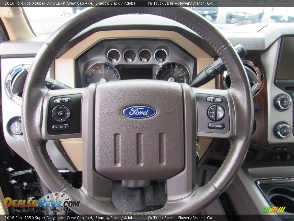 2016 Ford F350 Super Duty Lariat Crew Cab 4x4 Shadow Black / Adobe Photo #10