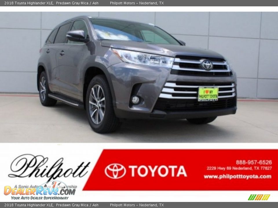 2018 Toyota Highlander XLE Predawn Gray Mica / Ash Photo #1