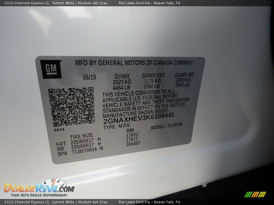 2019 Chevrolet Equinox LS Summit White / Medium Ash Gray Photo #15