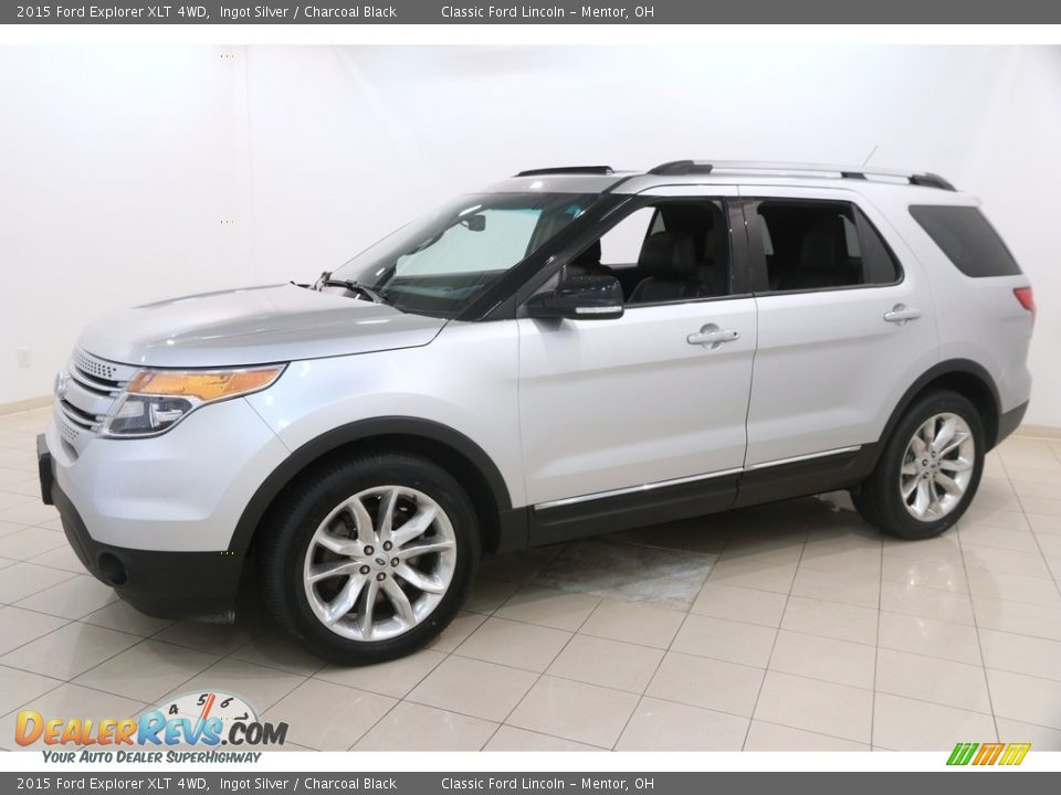 2015 Ford Explorer XLT 4WD Ingot Silver / Charcoal Black Photo #3