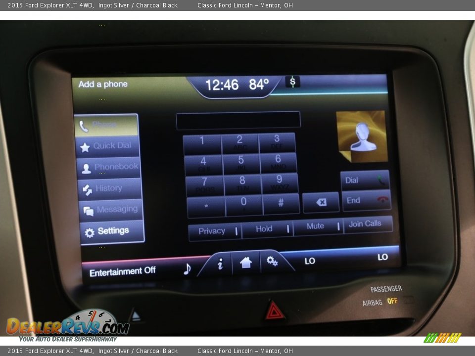 2015 Ford Explorer XLT 4WD Ingot Silver / Charcoal Black Photo #13
