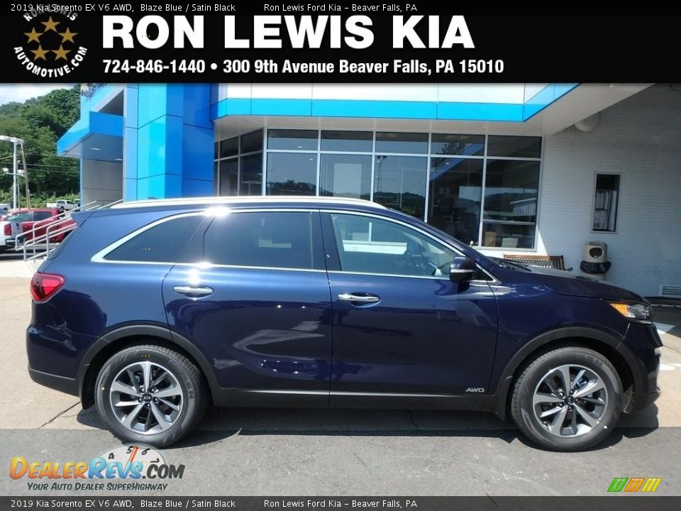 2019 Kia Sorento EX V6 AWD Blaze Blue / Satin Black Photo #1