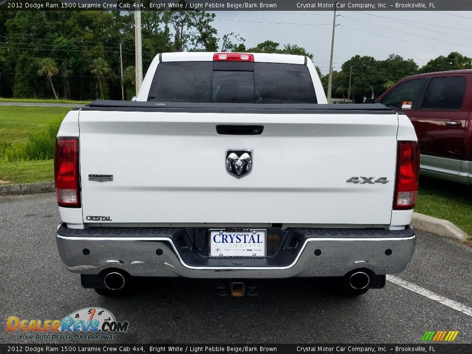 2012 Dodge Ram 1500 Laramie Crew Cab 4x4 Bright White / Light Pebble Beige/Bark Brown Photo #4